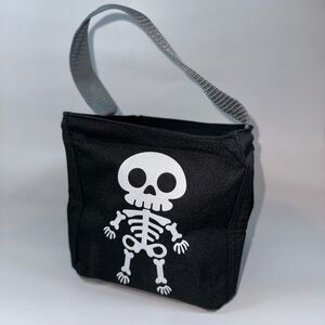 Thirty-One Littles Carry All Caddy Skeleton Bag Black Halloween Decor Treat Bag